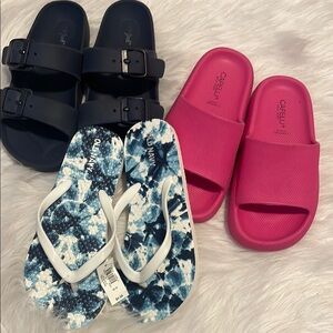 Old Navy Kids Flip Flops - Blue and White